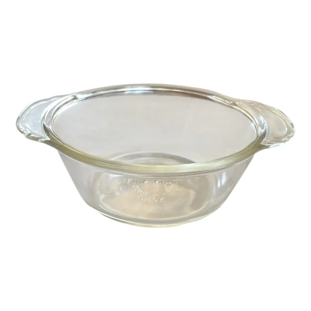 Vintage Pyrex Clear Glass 8 oz Individual Casserole Dish FireKing Ovenware with